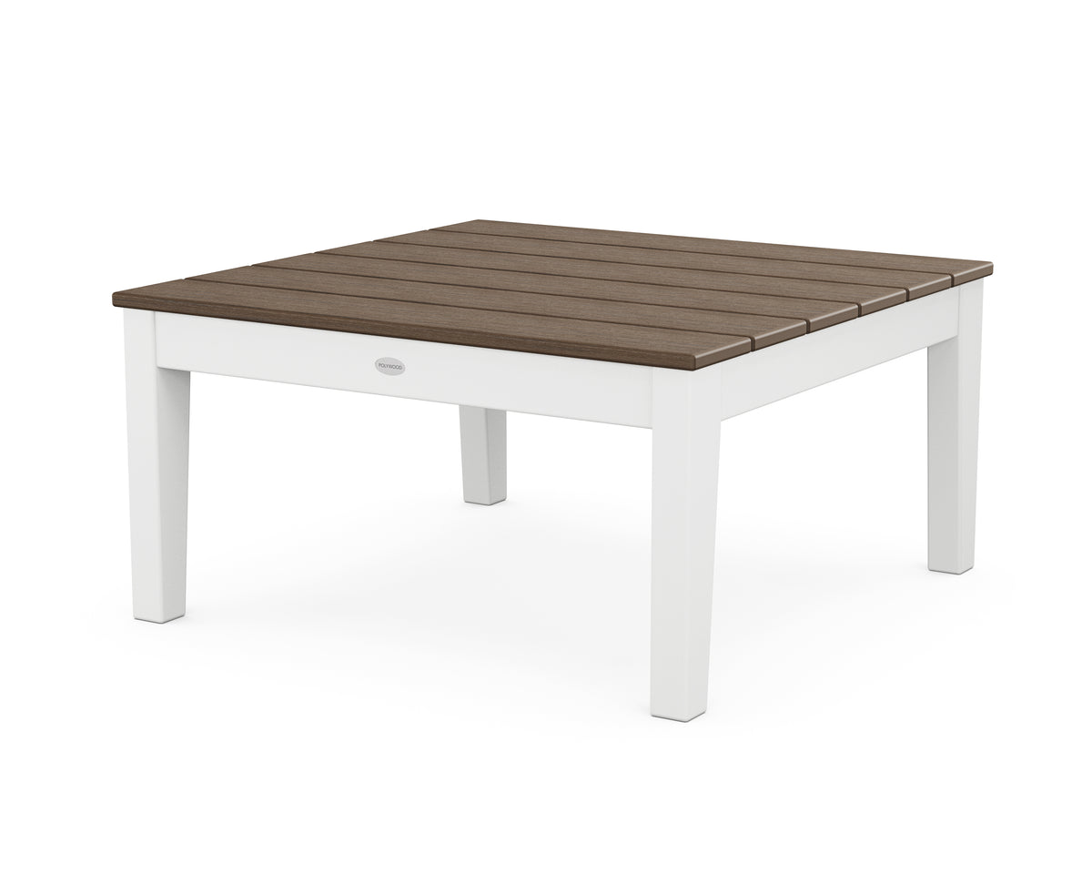 POLYWOOD Newport 36" Conversation Table in White / Kona