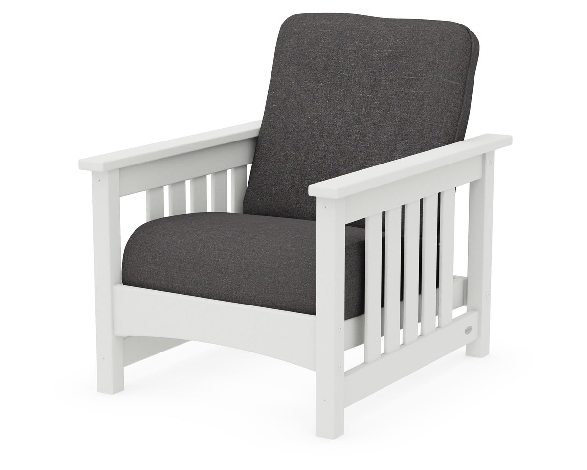 POLYWOOD Club Mission Chair in Vintage White / Ash Charcoal