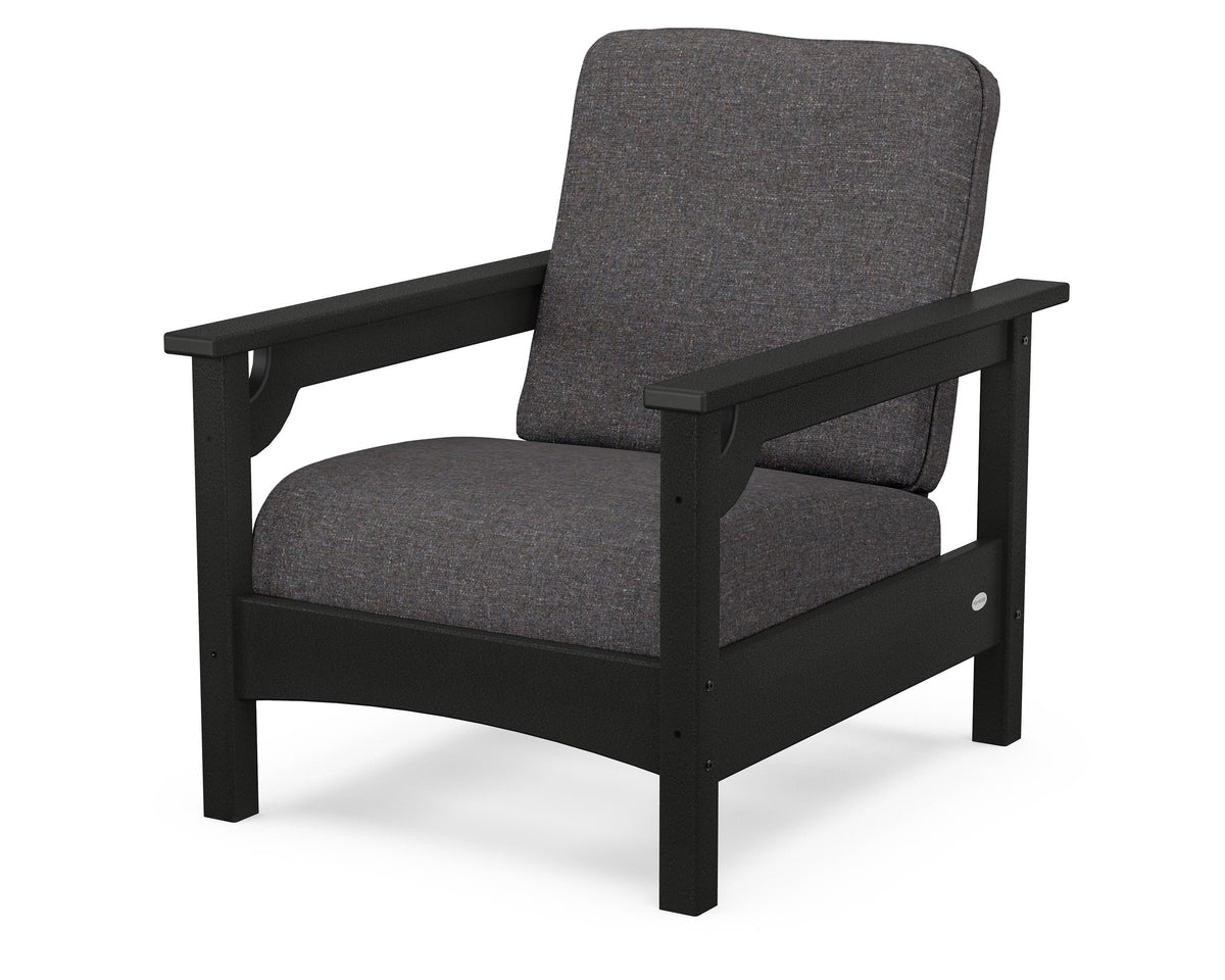 POLYWOOD Club Chair in Black / Ash Charcoal
