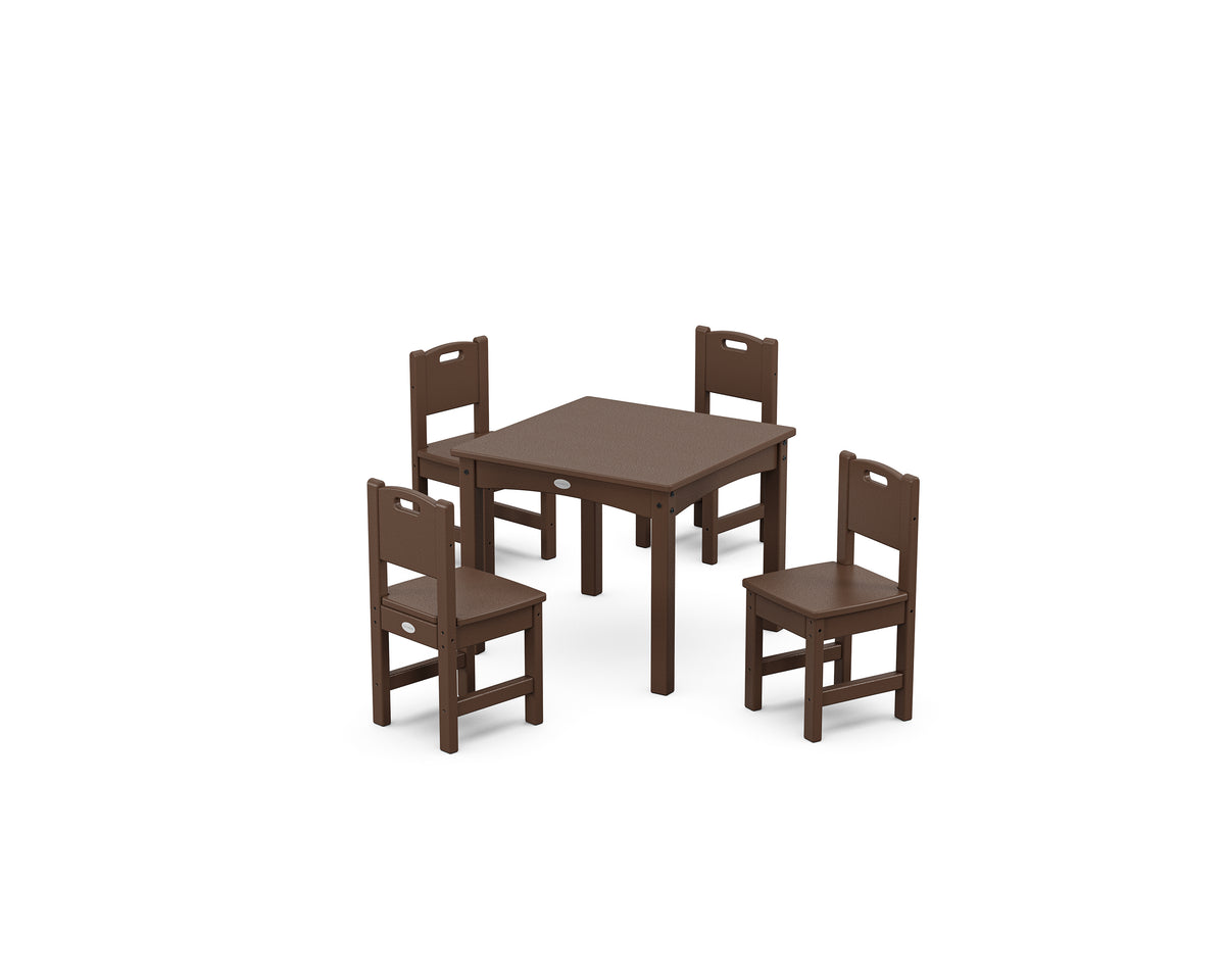 POLYWOOD Toddler 5-Piece Dining Set in Mahogany