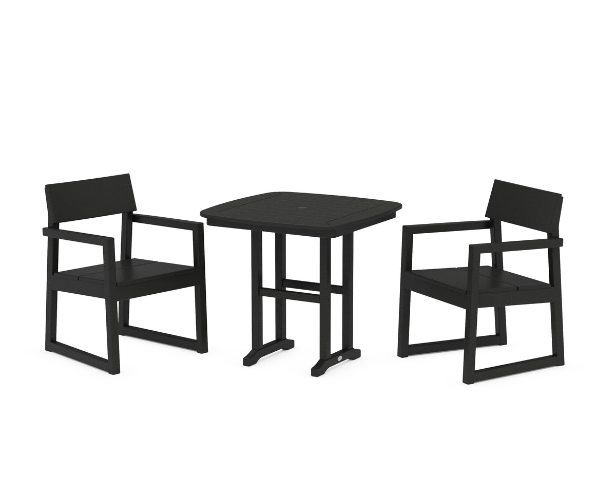 POLYWOOD EDGE 3-Piece Dining Set in Black