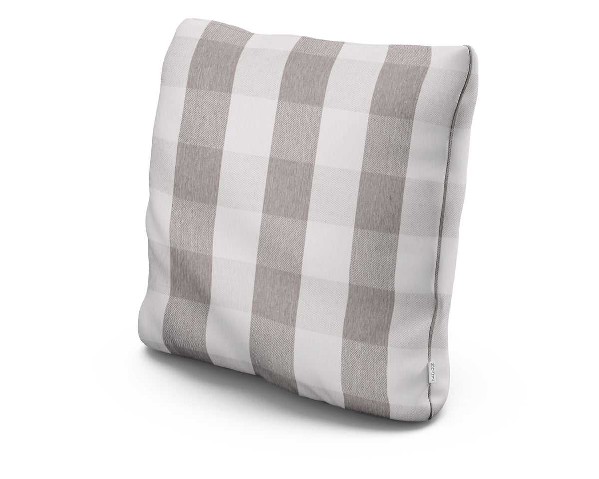 POLYWOOD 22" Outdoor Throw Pillow in Buffalo Plaid Grey Mist