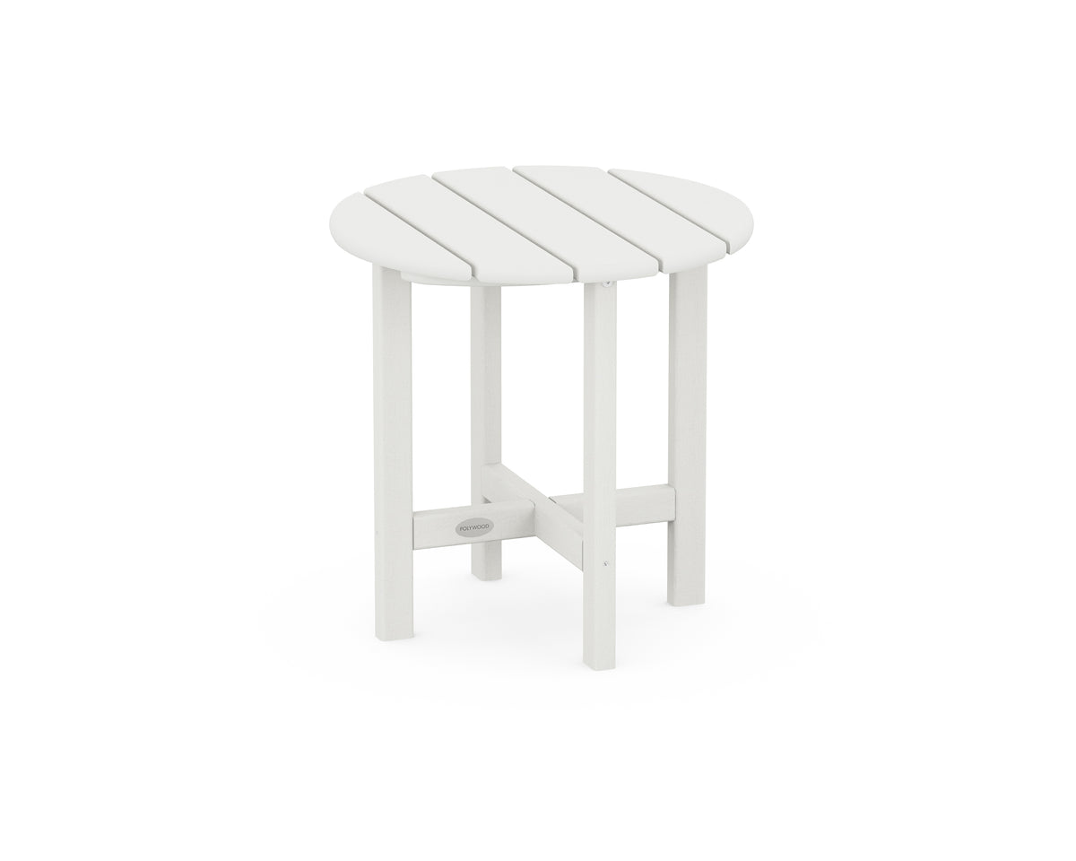 POLYWOOD Round 18" Side Table in Vintage White