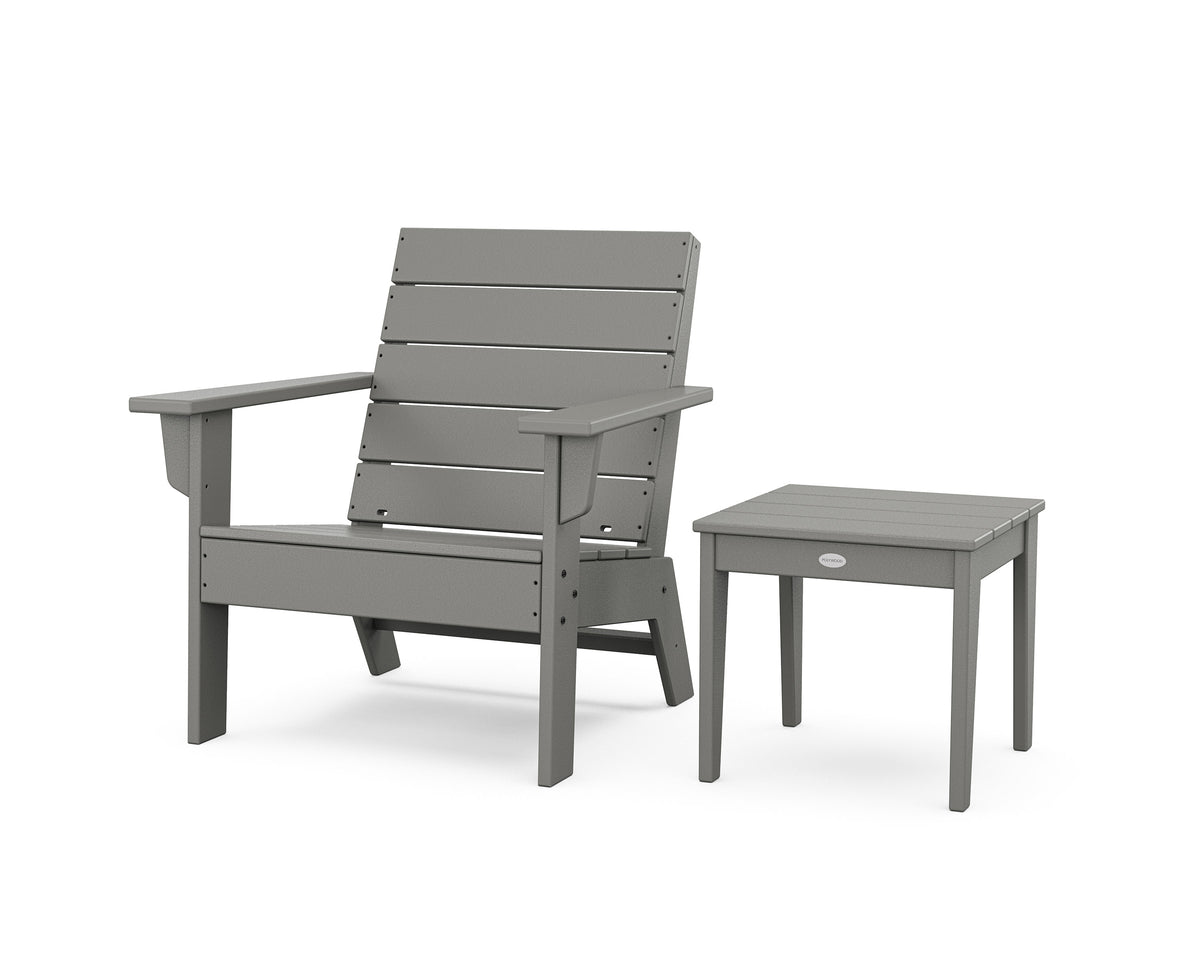 POLYWOOD Eastport Lounge Chair 2-Piece Set in Slate Grey