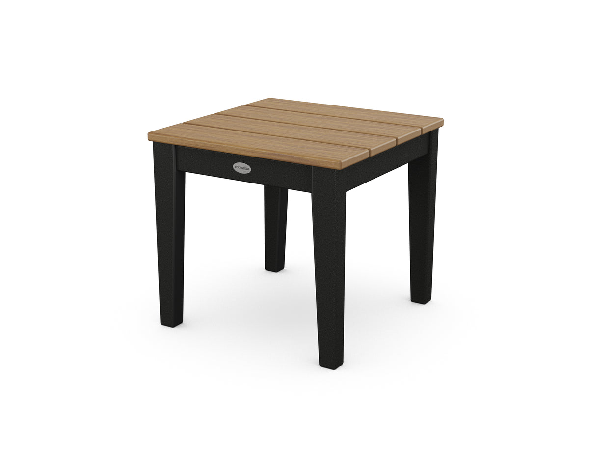 POLYWOOD Newport 18" End Table in Black / Natural