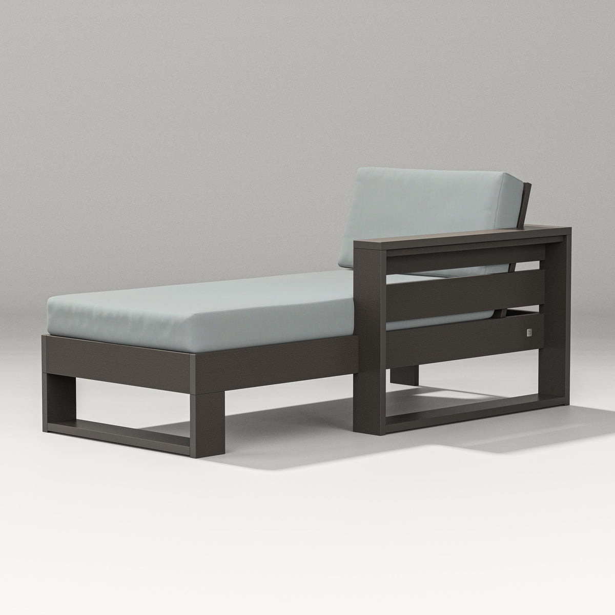 POLYWOOD Latitude Modular Right Arm Chaise in Vintage Coffee / Spa
