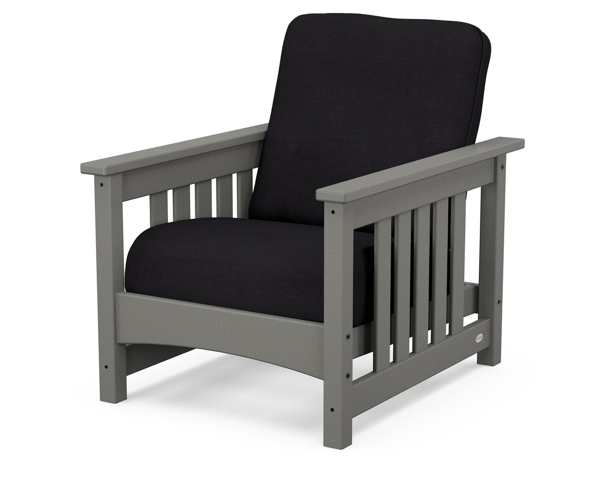 POLYWOOD Club Mission Chair in Slate Grey / Midnight Linen
