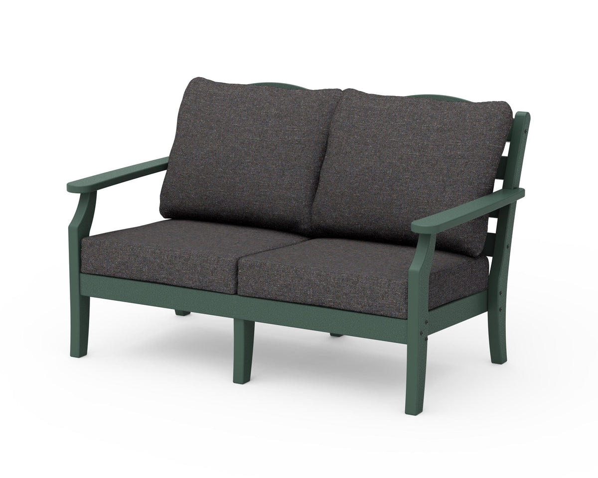 POLYWOOD Savannah Deep Seating Loveseat in Green / Ash Charcoal