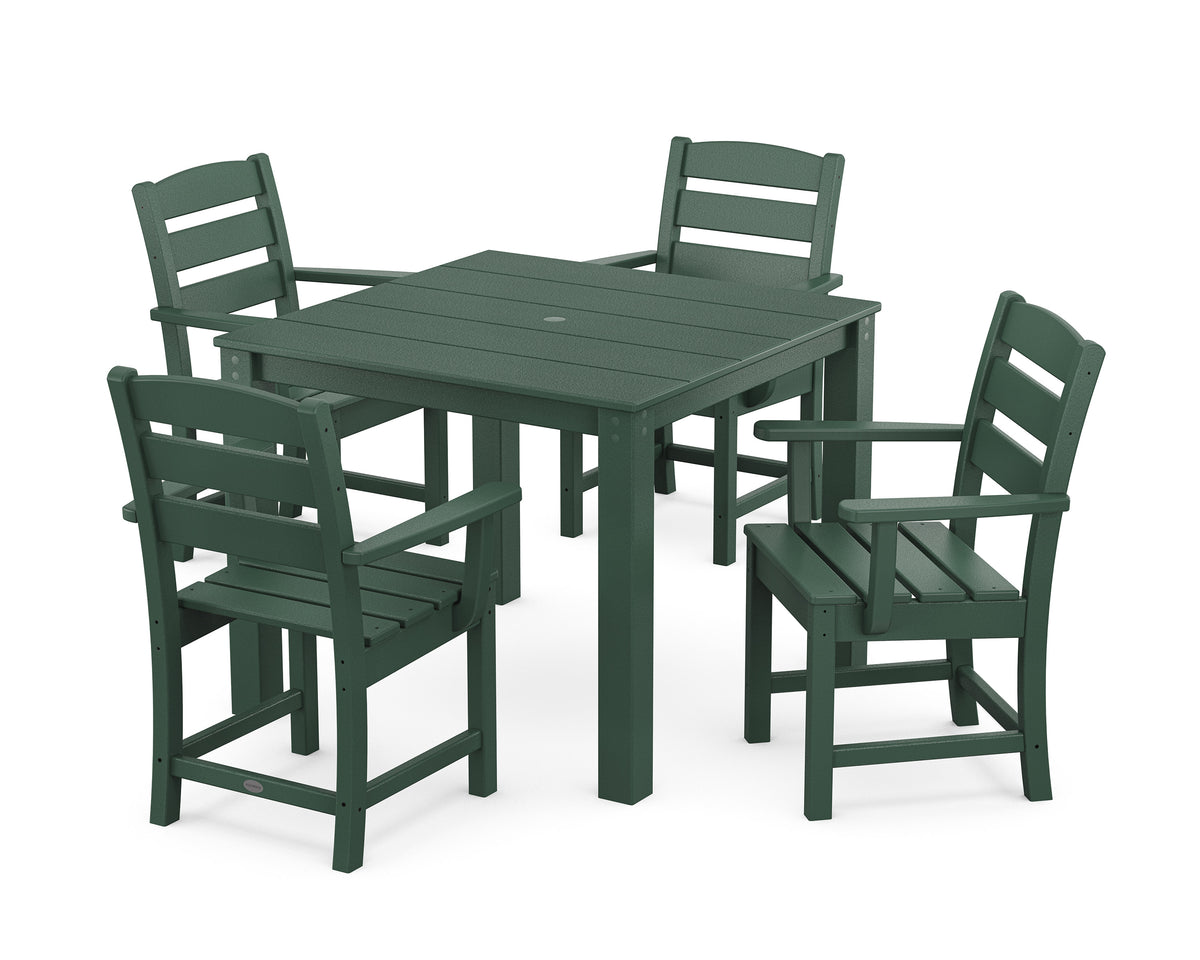 POLYWOOD Lakeside 5-Piece Parsons Dining Set in Green