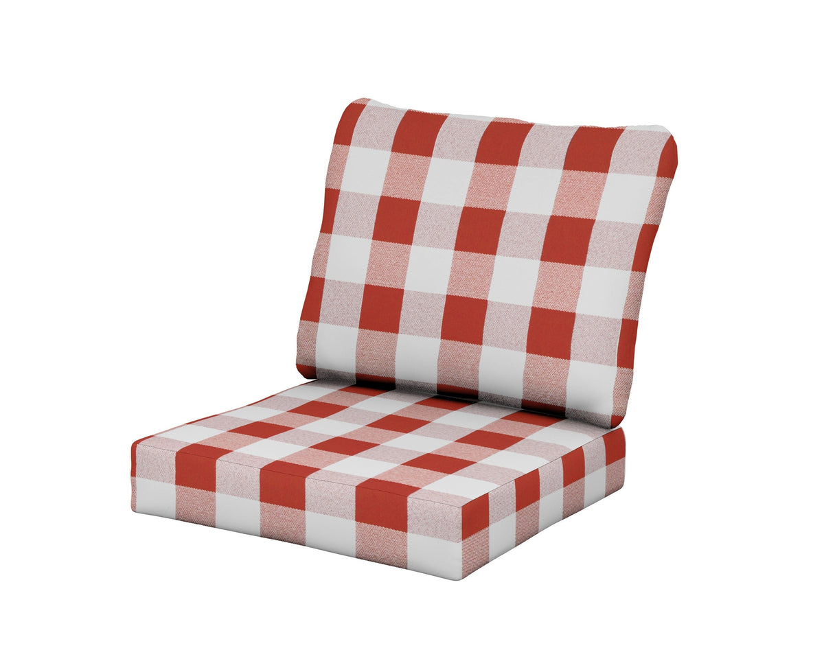 POLYWOOD Baffle Seat/Back Cushion in Buffalo Plaid Crimson