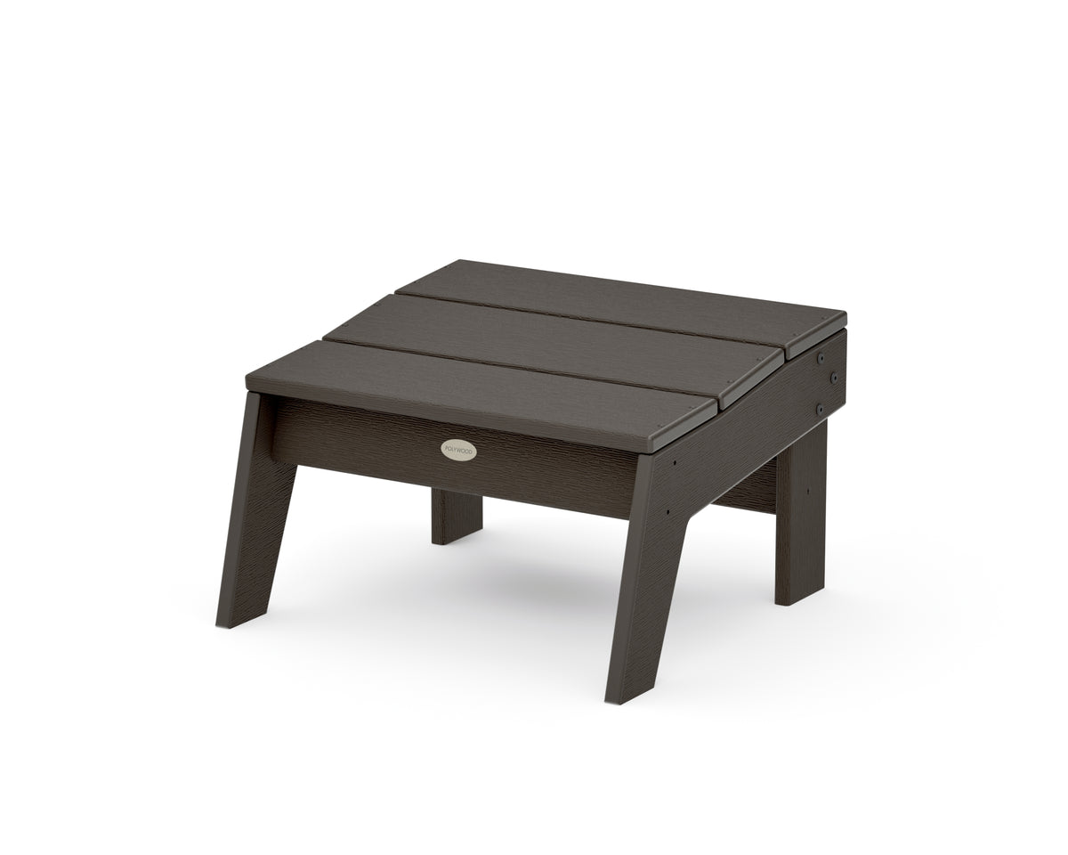 POLYWOOD Modern Studio Ottoman in Vintage Coffee