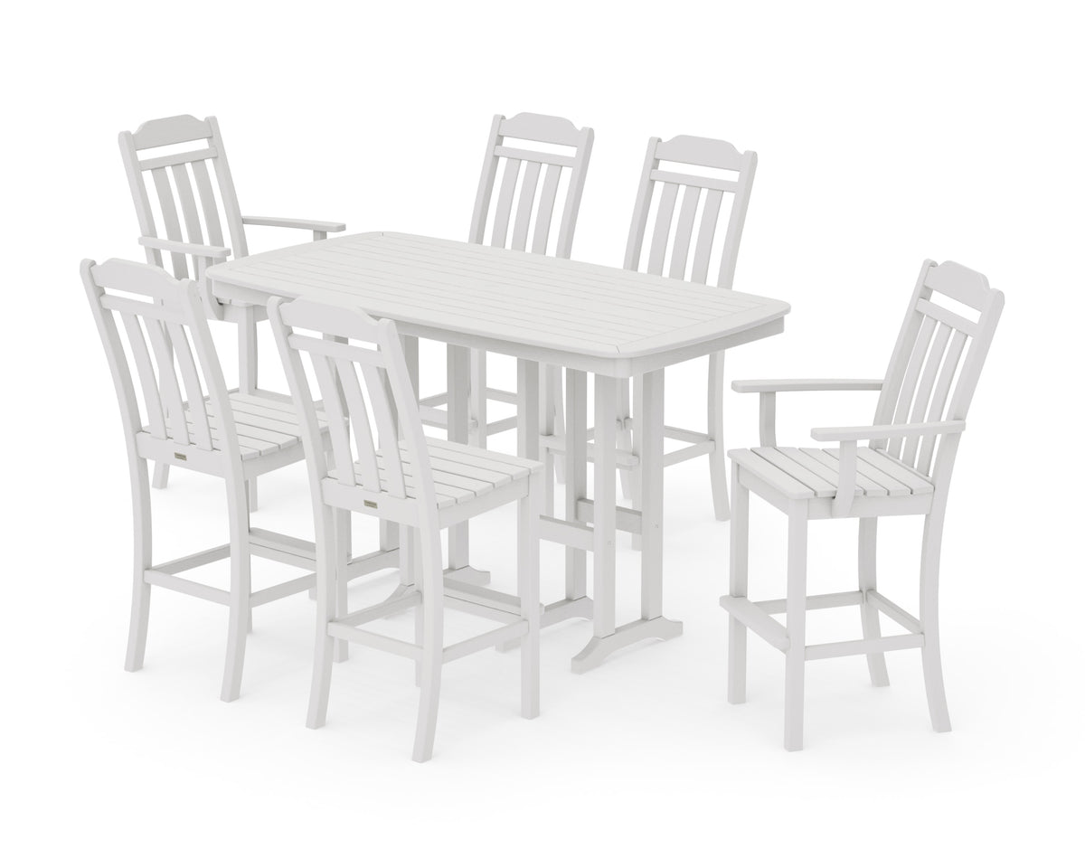 POLYWOOD Cottage 7-Piece Bar Set in Vintage White