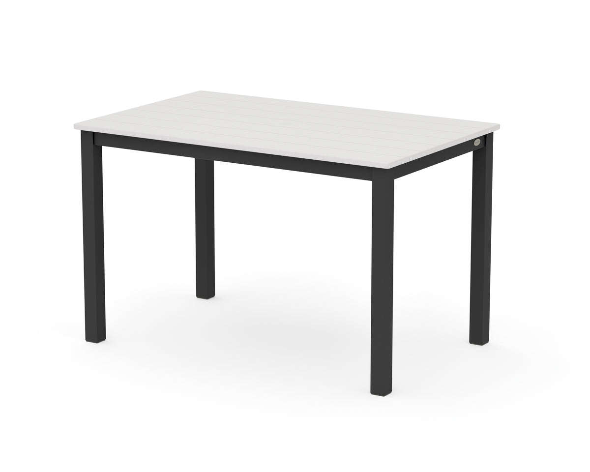 POLYWOOD Main Street 30 x 48 Dining Table in Black / Vintage White