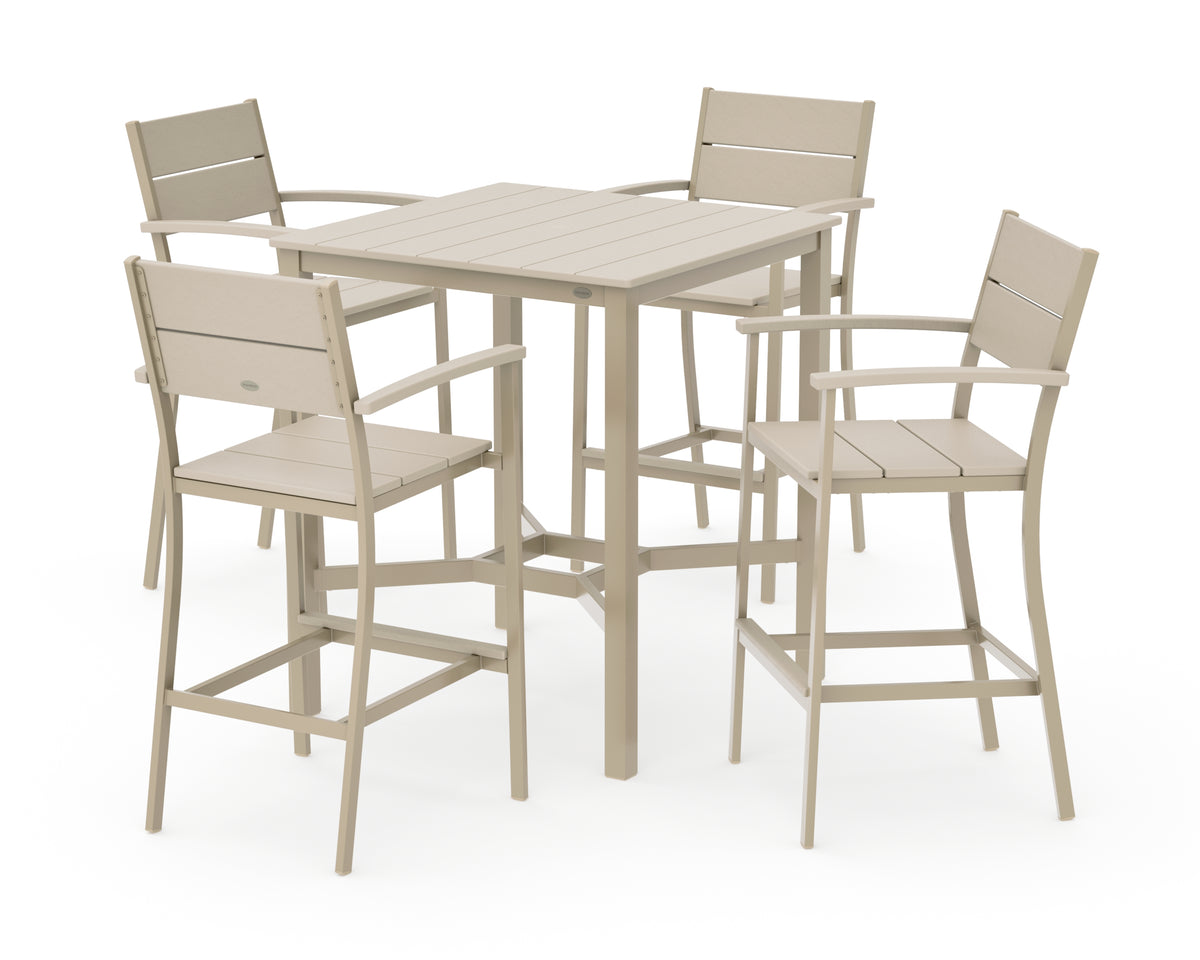 POLYWOOD Main Street 5-Piece Bar Set in Sand / Sand