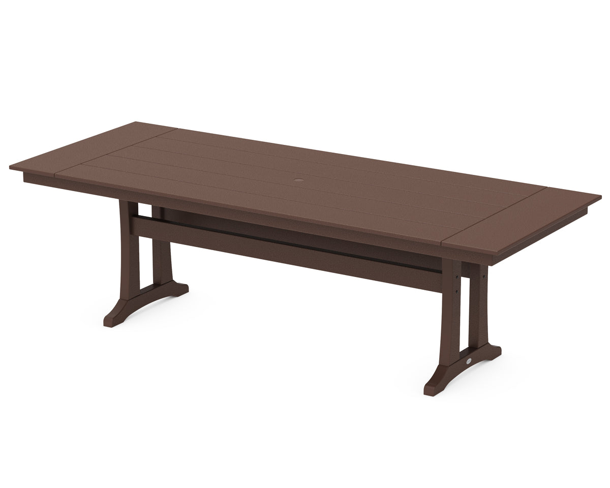 POLYWOOD Farmhouse Trestle 38" x 96" Dining Table in Mahogany