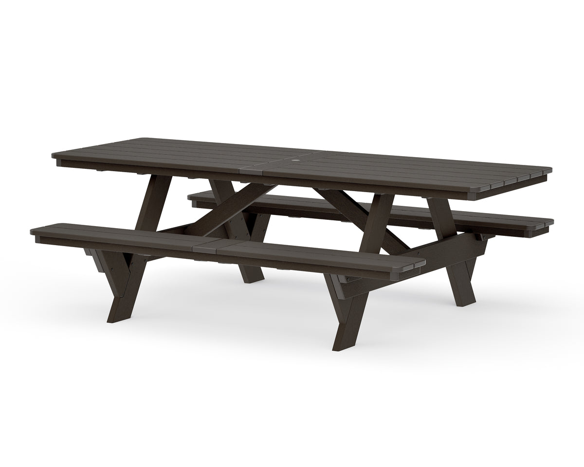 POLYWOOD Rockford 98” ADA Picnic Table in Vintage Coffee