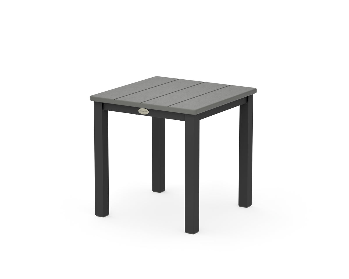 POLYWOOD Main Street 18" Side Table in Black / Slate Grey