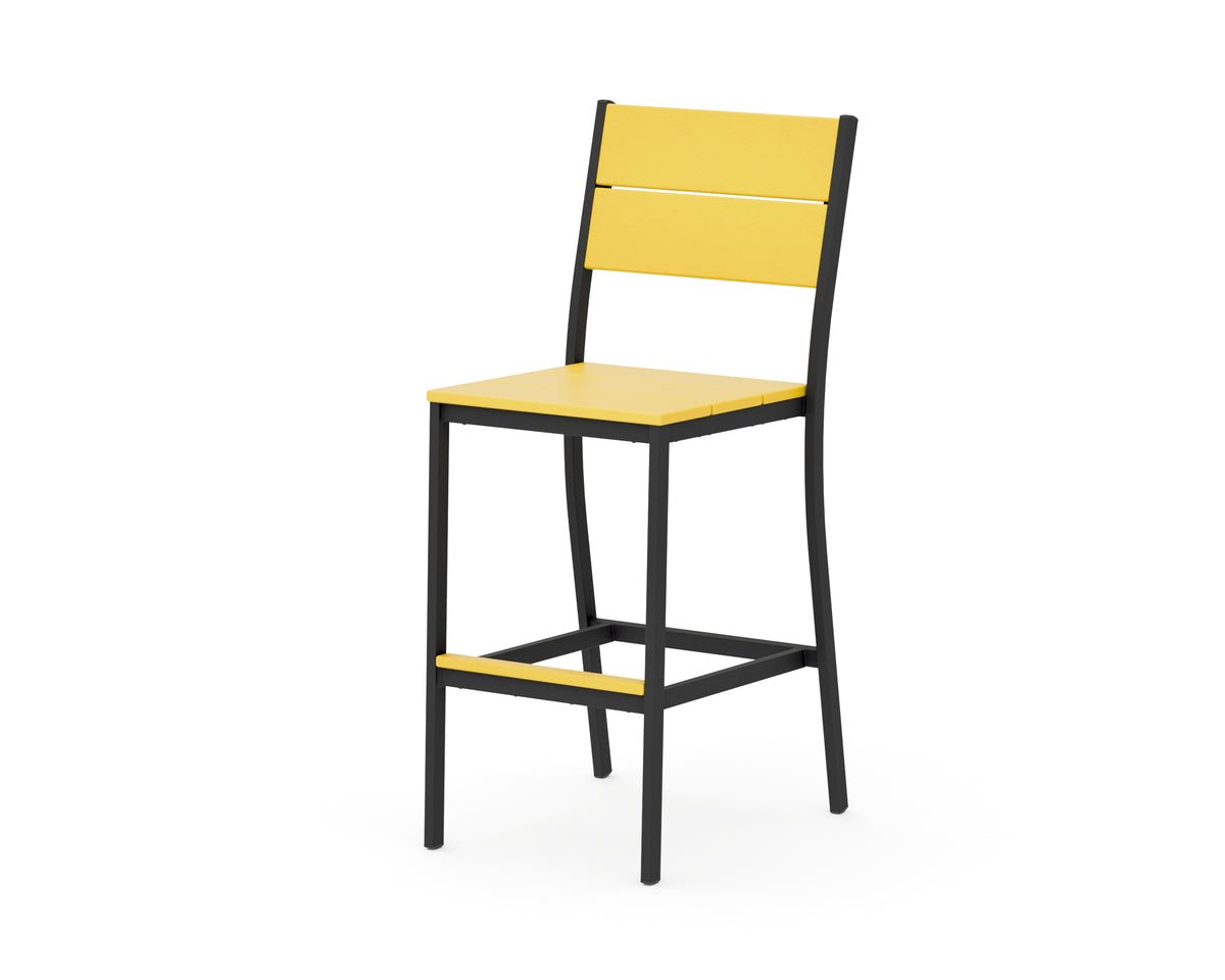 POLYWOOD Main Street Bar Side Chair in Black / Lemon