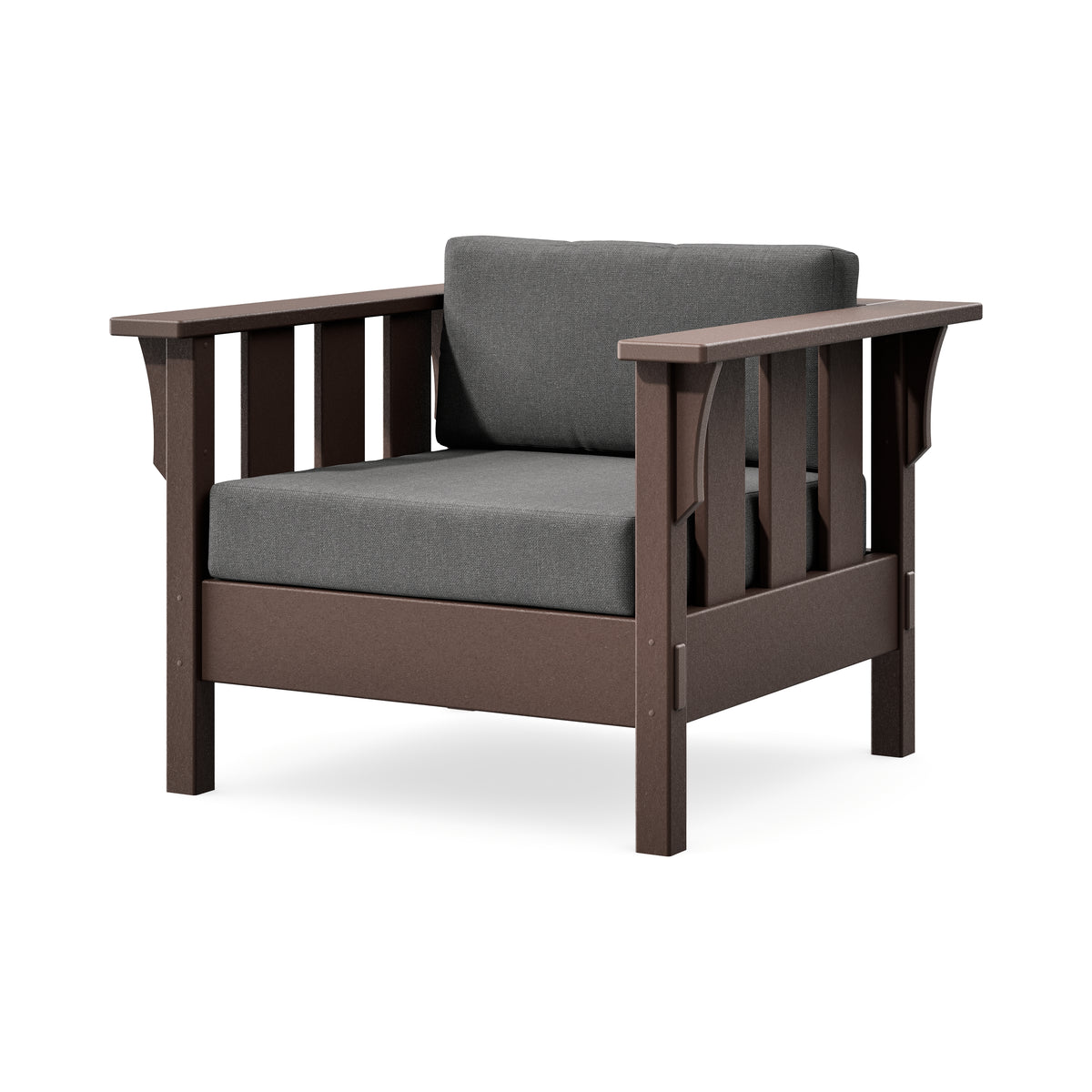 POLYWOOD Acadia Deep Seating Chair in Mahogany / Ash Charcoal