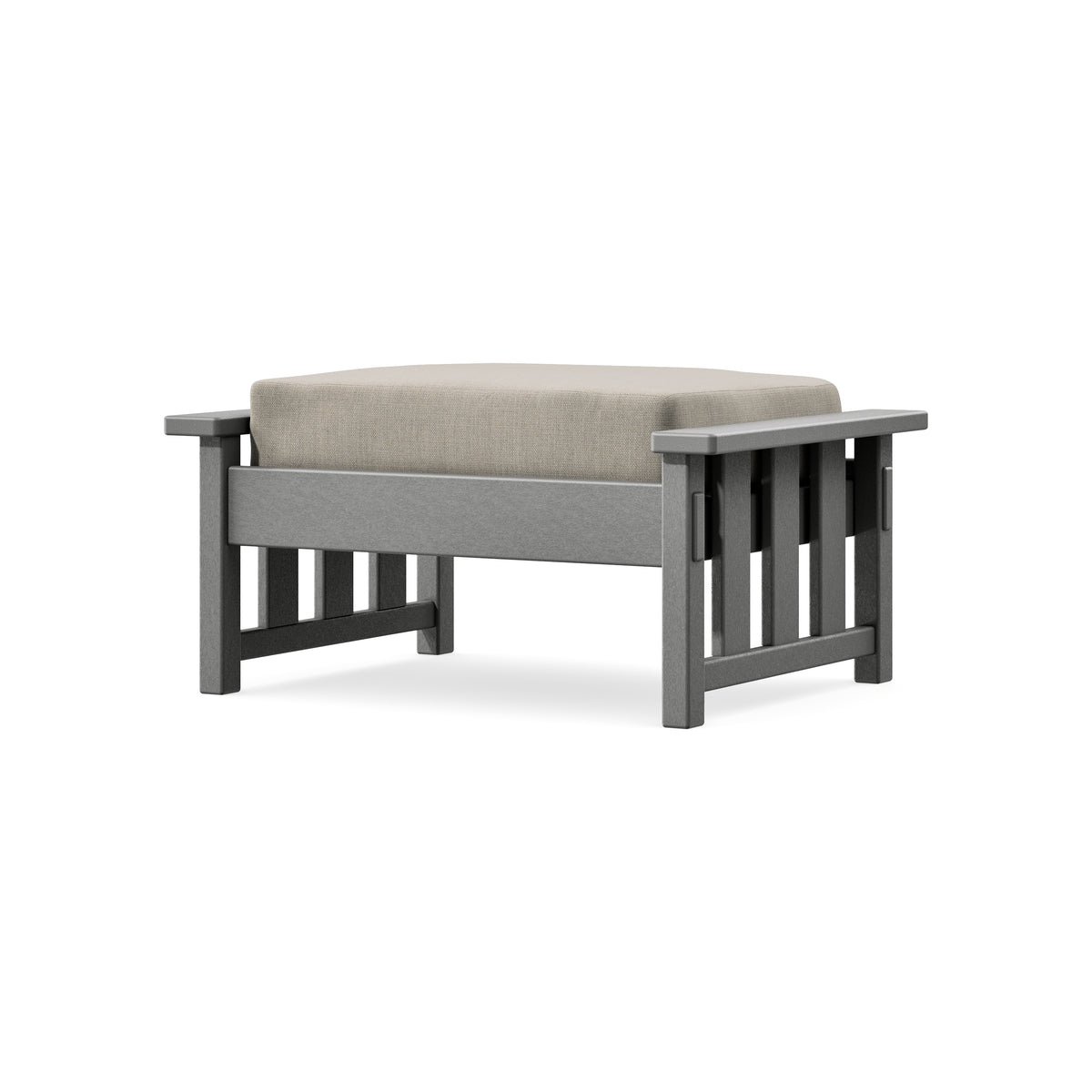 POLYWOOD Acadia Deep Seating Ottoman in Slate Grey / Cast Ash