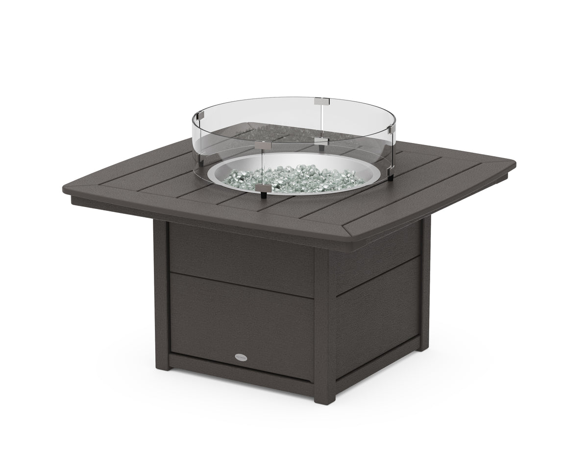 POLYWOOD Nautical 42" Fire Pit Table in Vintage Coffee