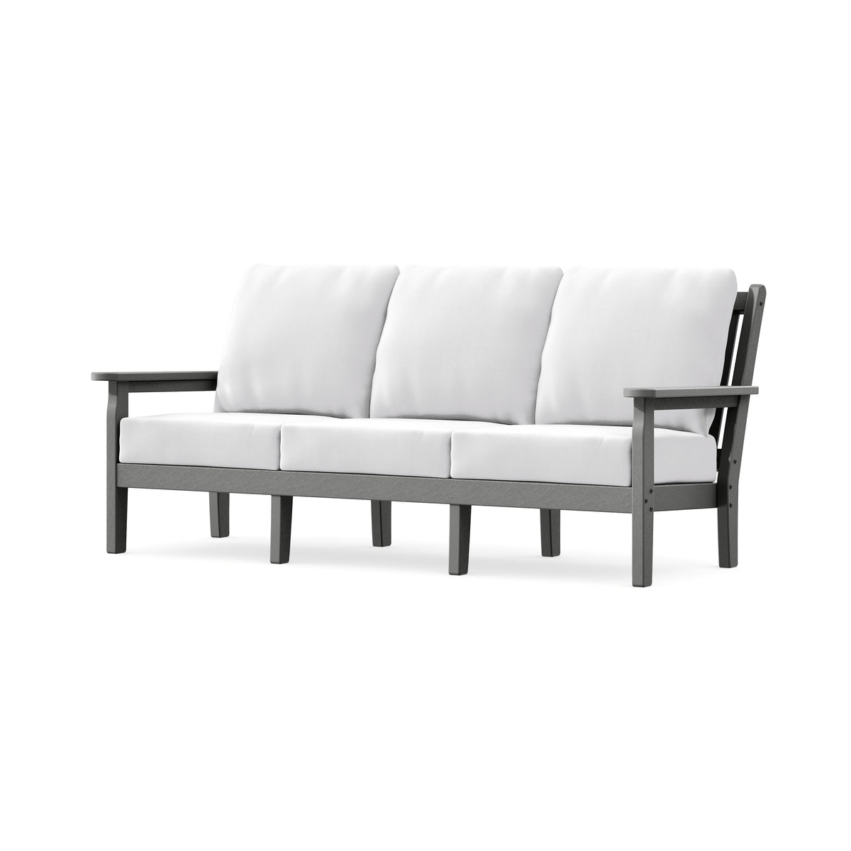 POLYWOOD Chippendale Deep Seating Sofa in Slate Grey / Natural