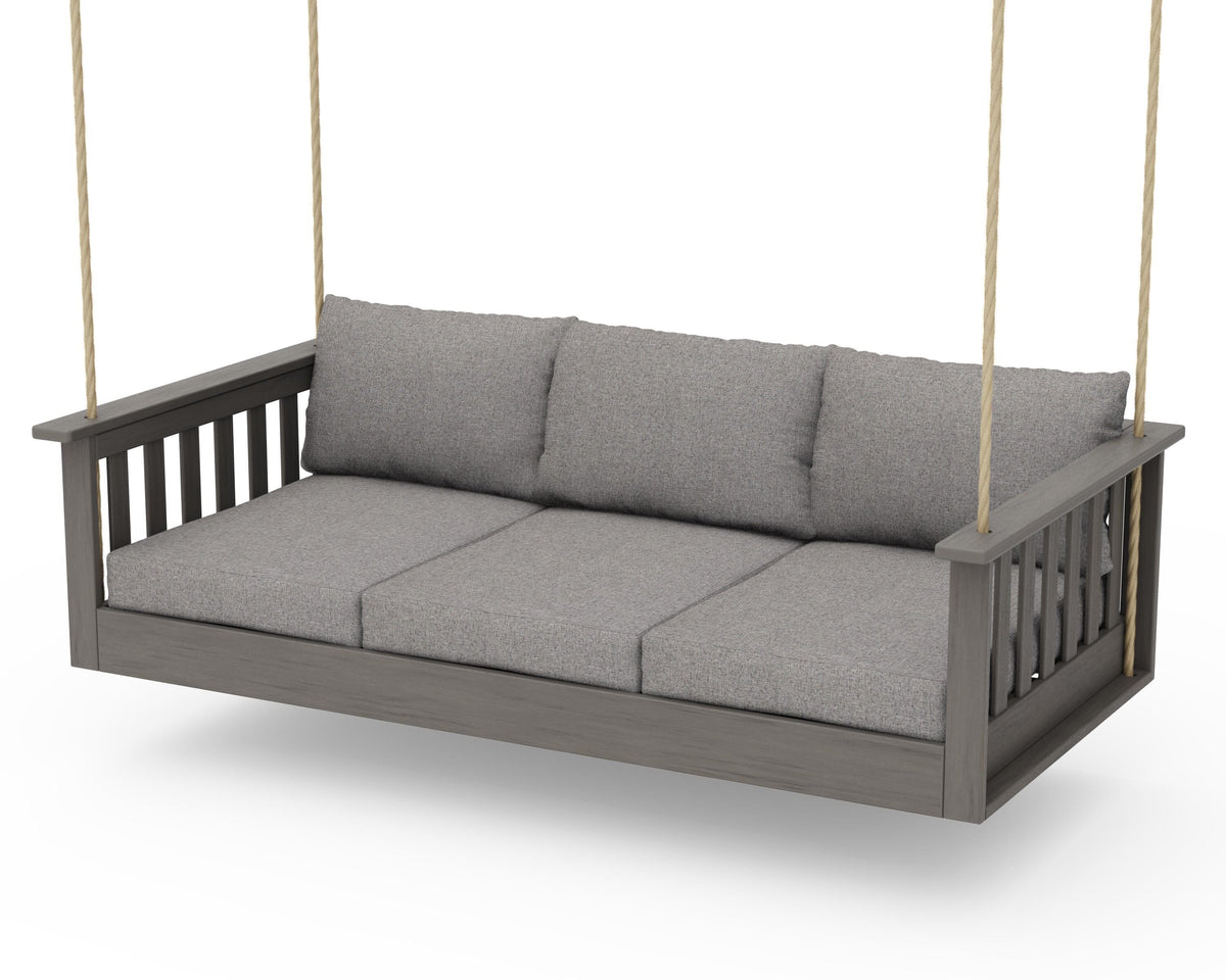 POLYWOOD Vineyard Daybed Swing in Driftwood / Grey Mist