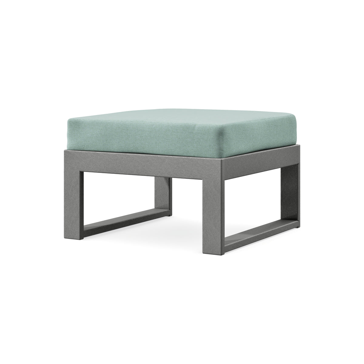 POLYWOOD Modular Ottoman - Modern in Slate Grey / Glacier Spa