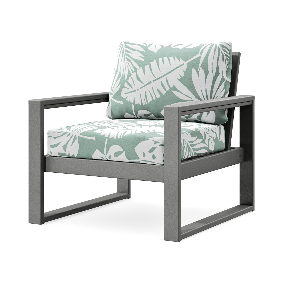 POLYWOOD EDGE Club Chair in Slate Grey / Leaf Glacier Spa