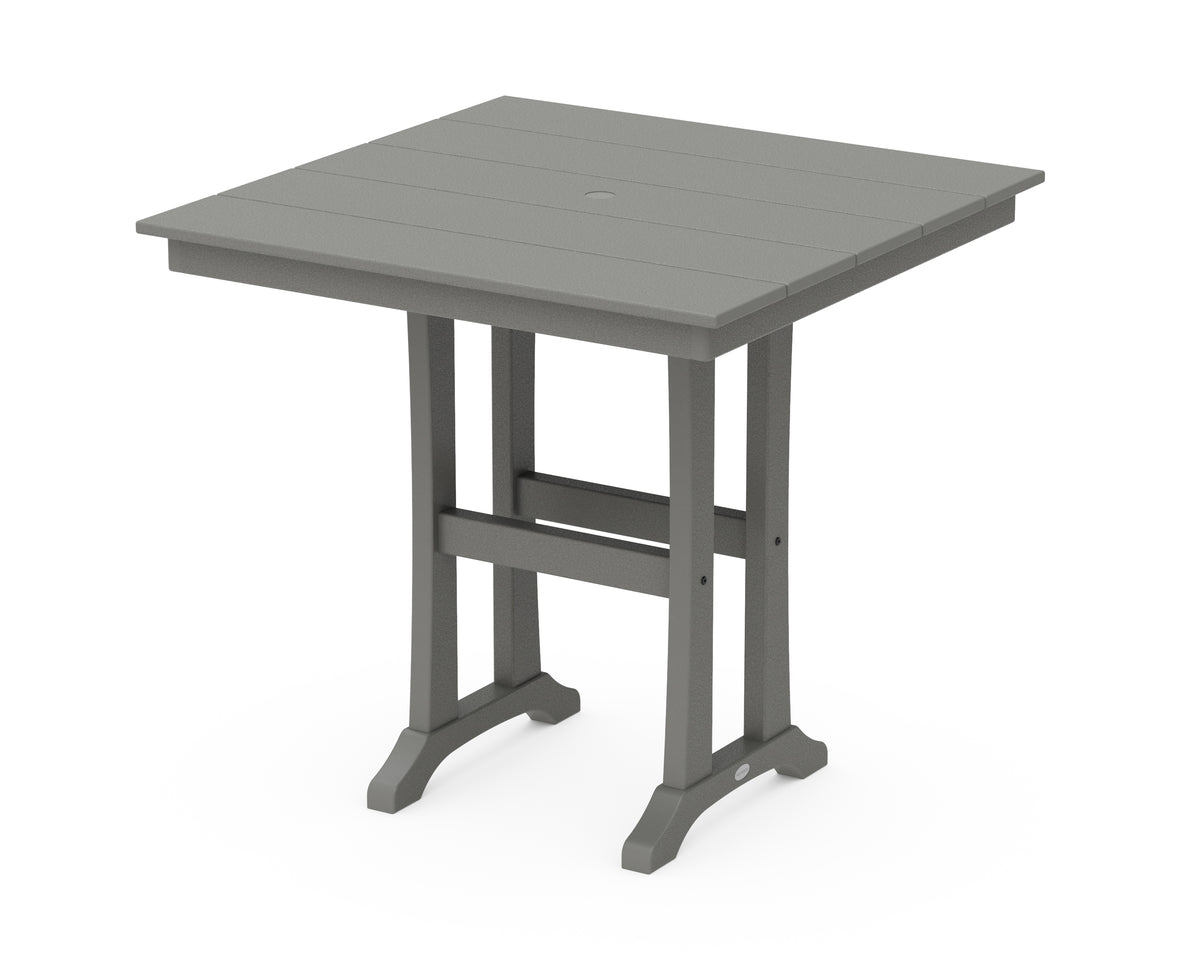 POLYWOOD Farmhouse Trestle 37" Counter Table in Slate Grey