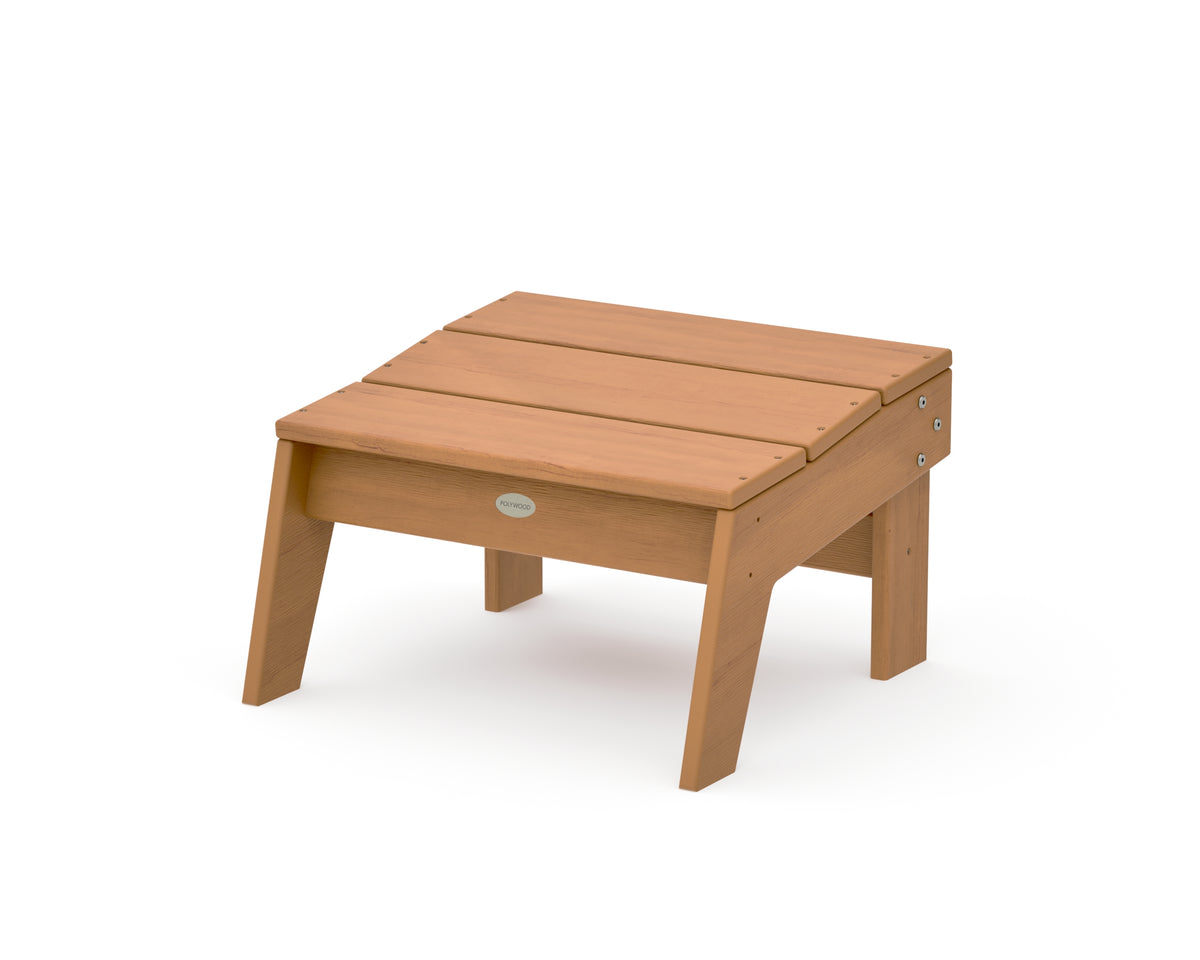 POLYWOOD Modern Studio Ottoman in Natural