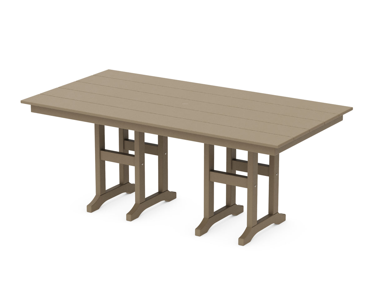 POLYWOOD Farmhouse 37" x 72" Dining Table in Vintage Sahara