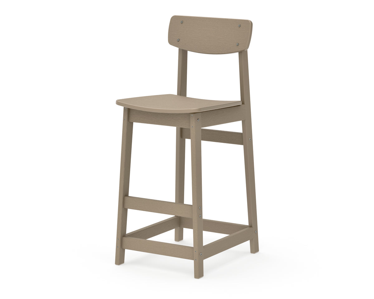 POLYWOOD Modern Studio Urban Bar Chair in Vintage Sahara