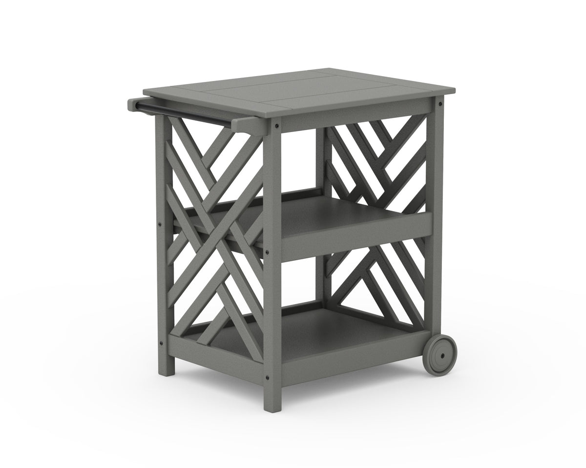 POLYWOOD Chippendale Bar Cart angle view