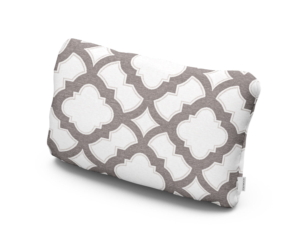 POLYWOOD Outdoor Lumbar Pillow in Trellis Grey Mist