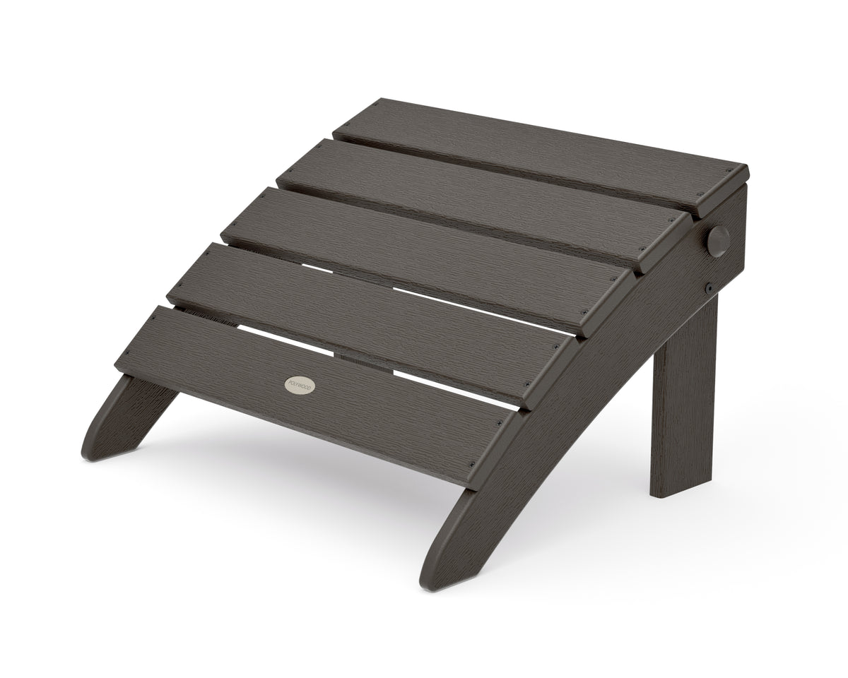 POLYWOOD Classic Oversized Adirondack Folding Ottoman in Vintage Coffee
