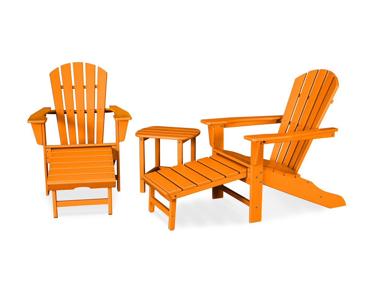 POLYWOOD Palm Coast Ultimate Adirondack 3-Piece Set in Tangerine