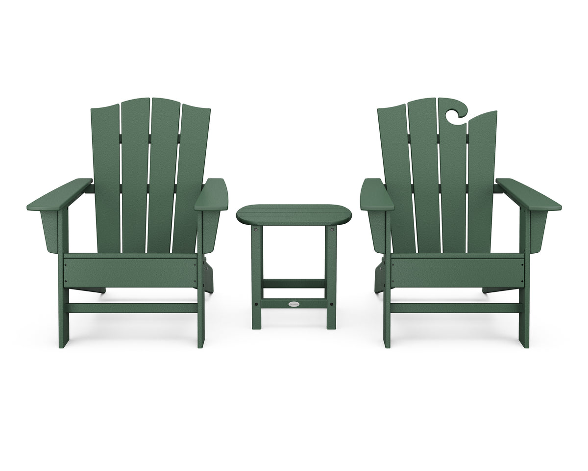 POLYWOOD Wave Collection 3-Piece Set in Green