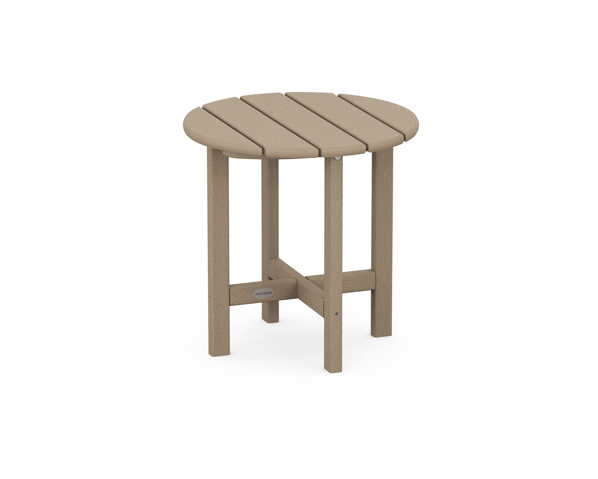 POLYWOOD Round 18" Side Table in Vintage Sahara