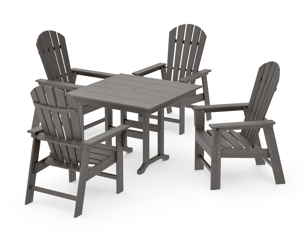 POLYWOOD South Beach 5-Piece Farmhouse Dining Set in Driftwood