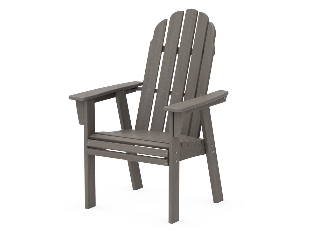 POLYWOOD Vineyard Curveback Adirondack Dining Chair in Driftwood