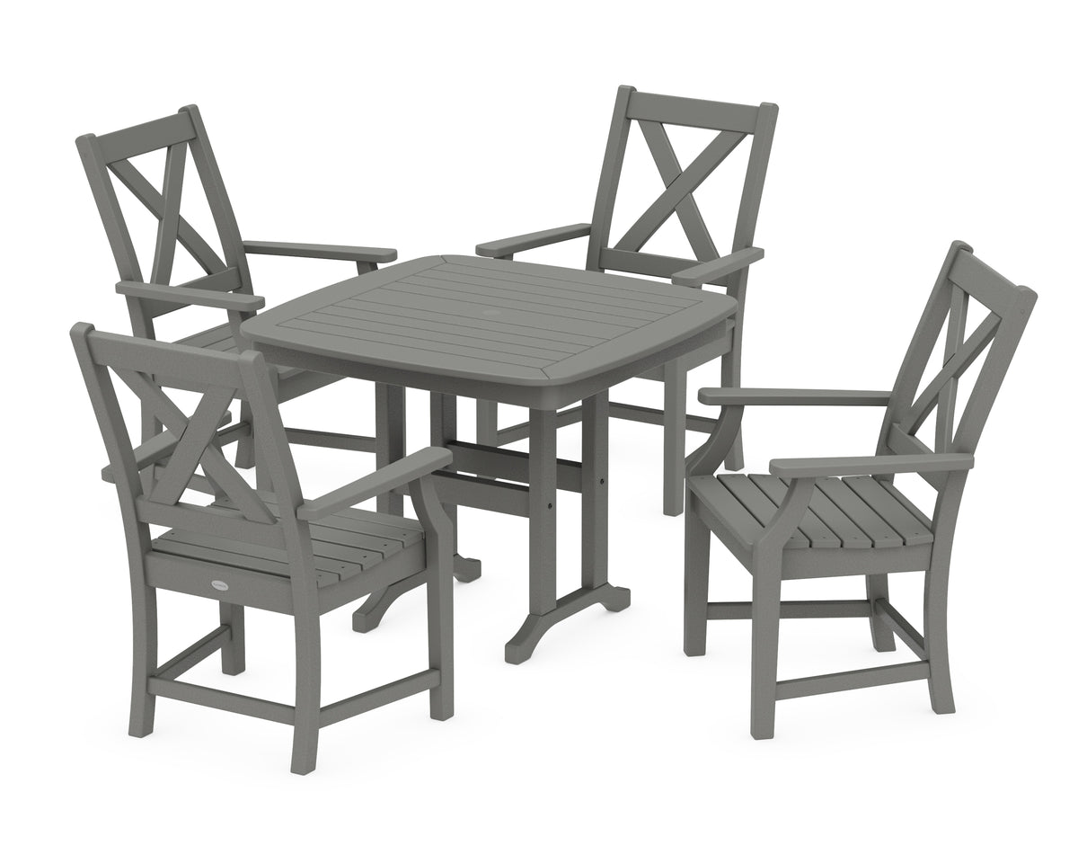 POLYWOOD Braxton 5-Piece Dining Set in Slate Grey