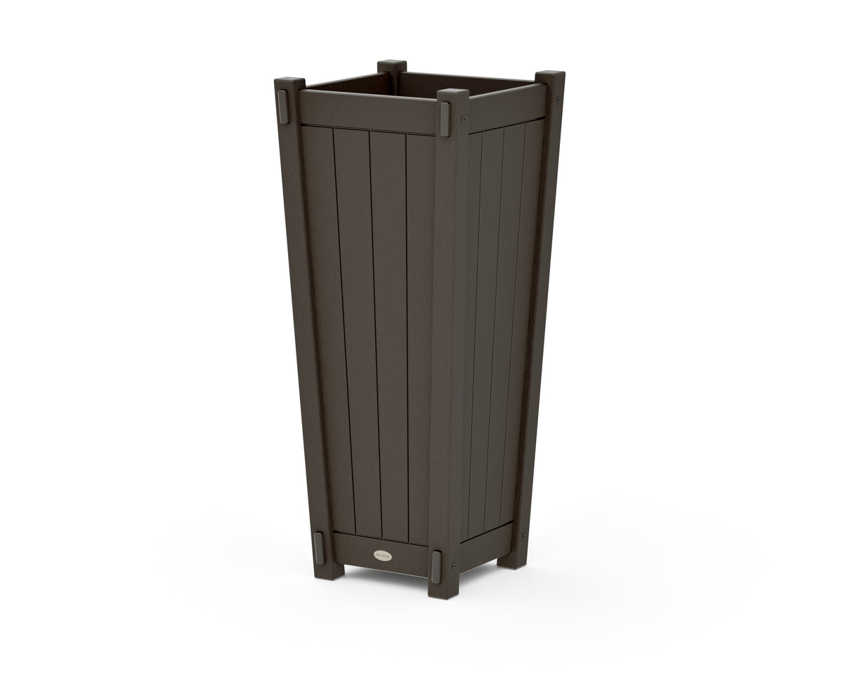 POLYWOOD Vineyard Tapered Square Tall Planter Box in Vintage Coffee