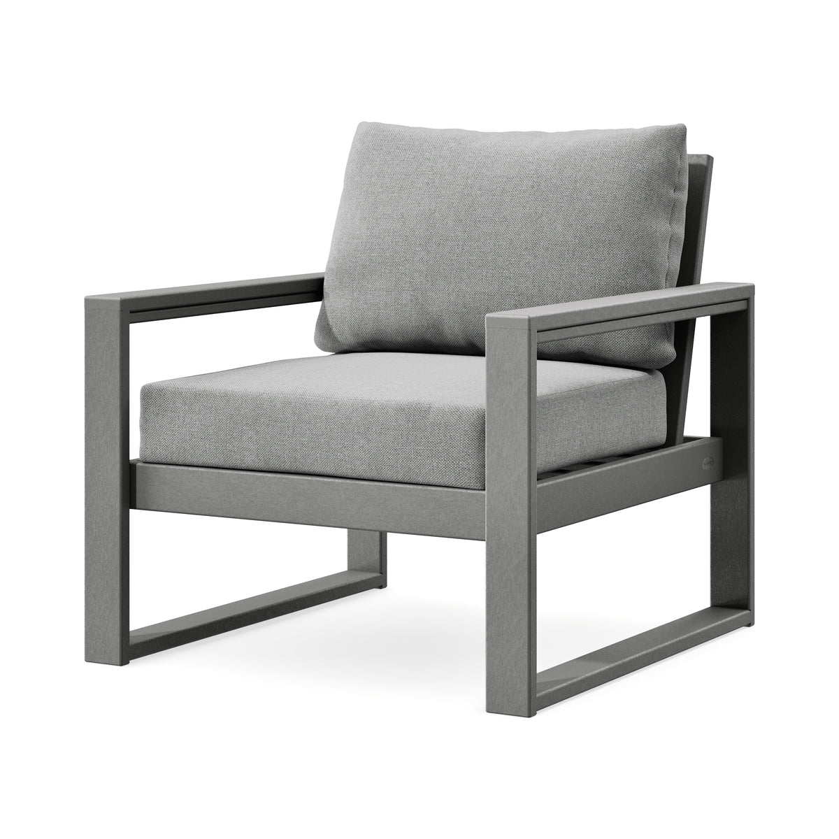 POLYWOOD EDGE Club Chair in Slate Grey / Grey Mist