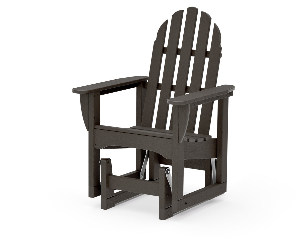 POLYWOOD Classic Adirondack Glider Chair in Vintage Coffee