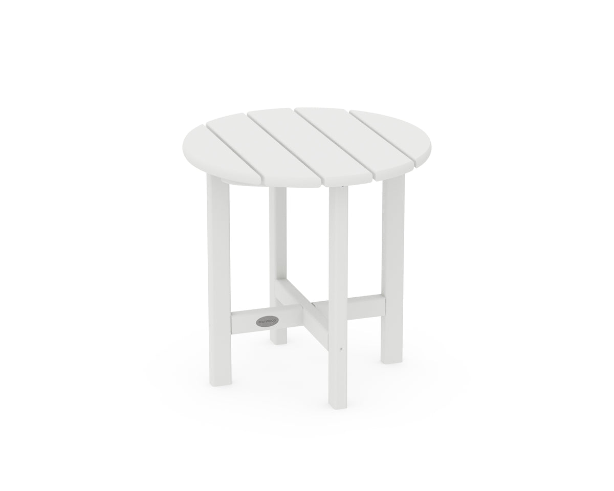 POLYWOOD Round 18" Side Table in White