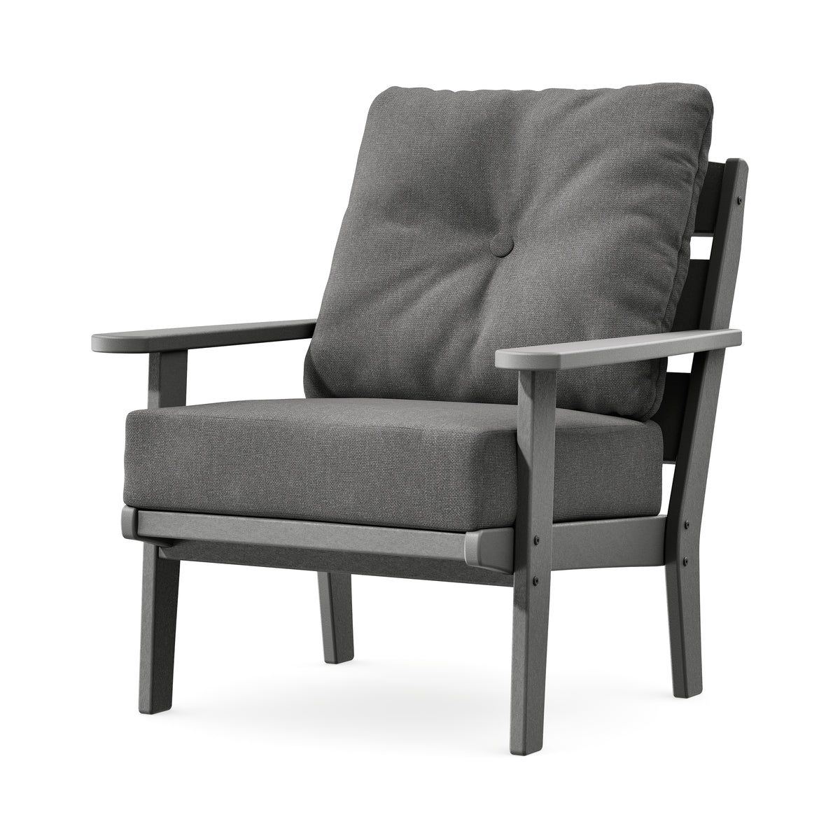 POLYWOOD Lakeside Deep Seating Chair in Slate Grey / Ash Charcoal