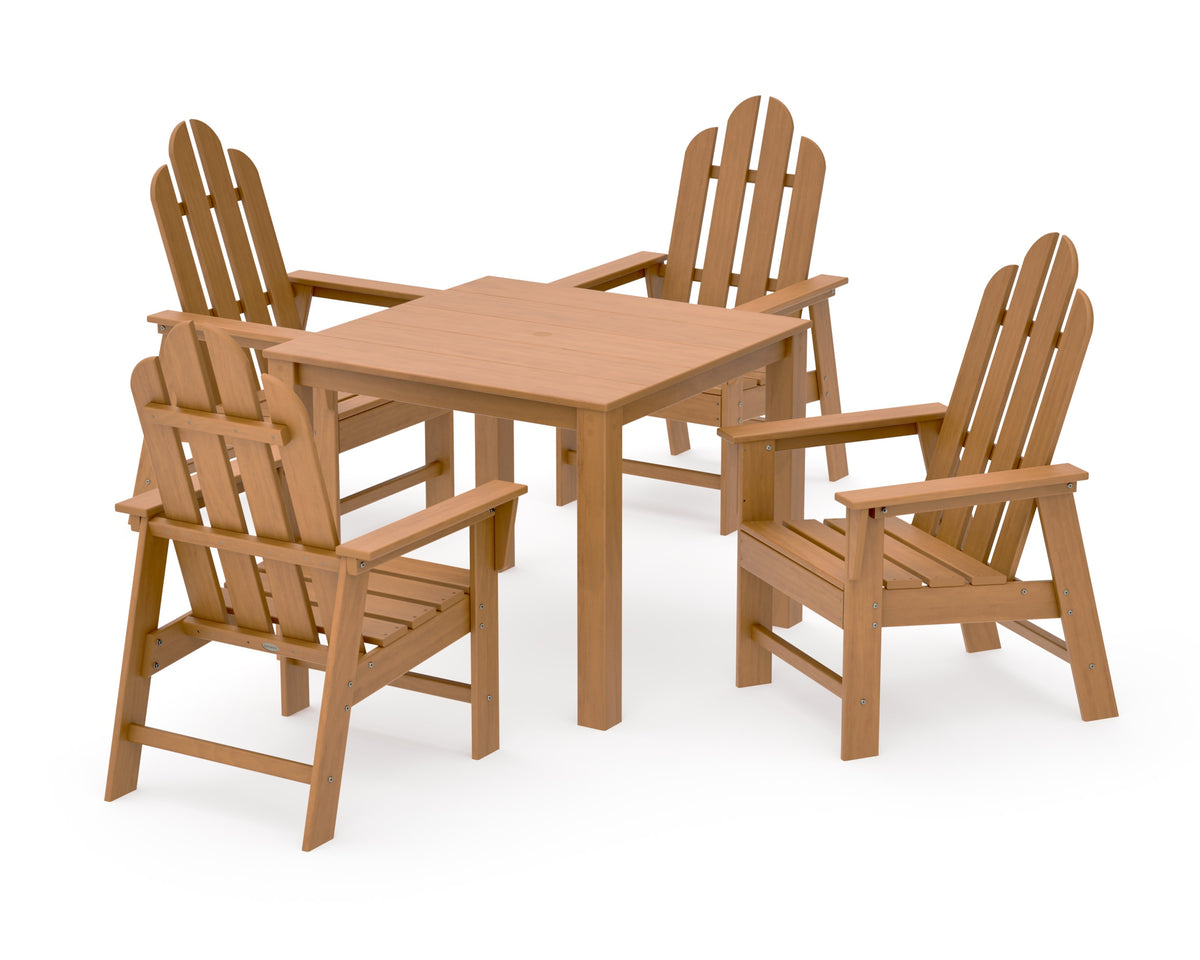 POLYWOOD Long Island 5-Piece Parsons Dining Set in Natural
