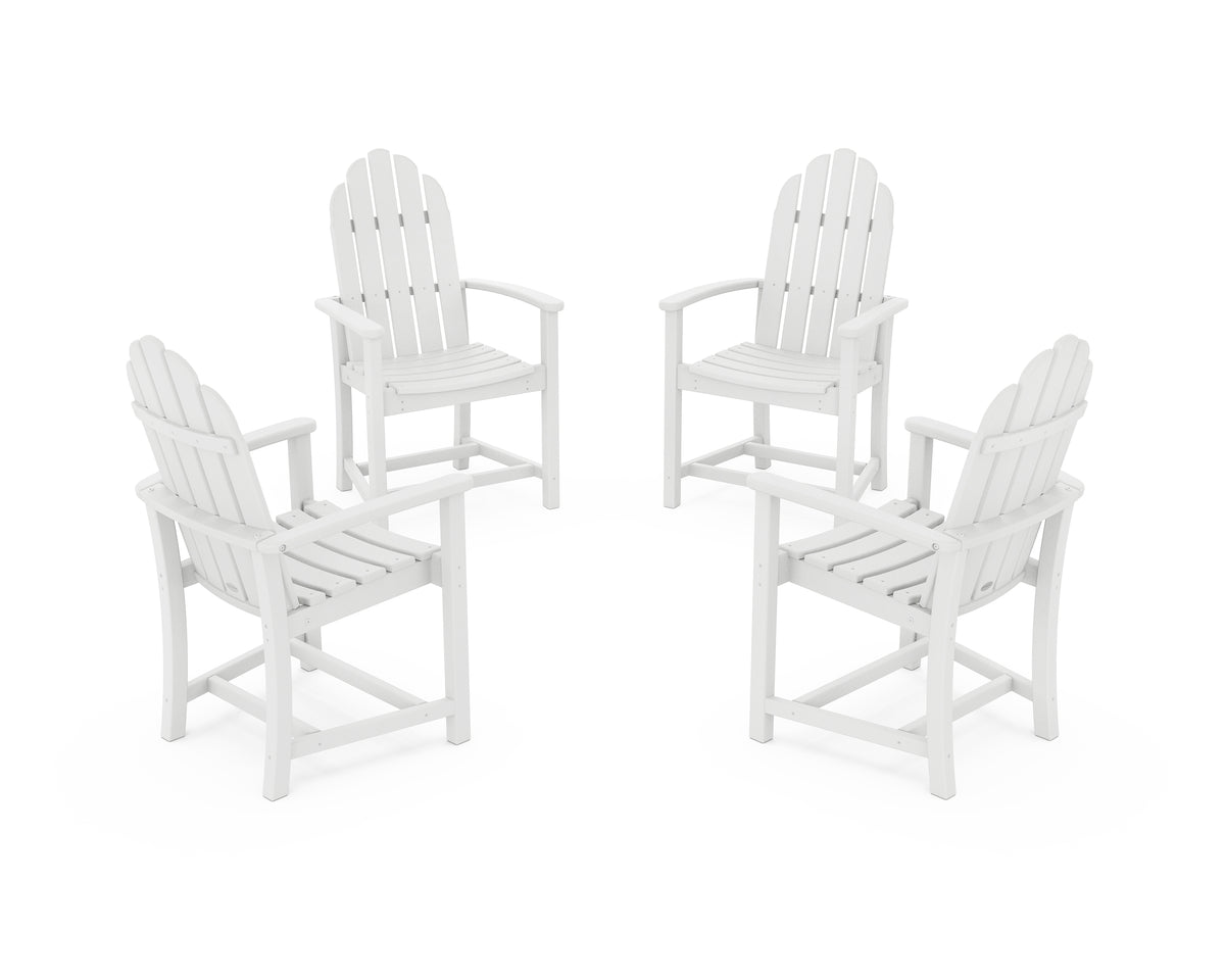 POLYWOOD Classic 4-Piece Upright Adirondack Conversation Set in White
