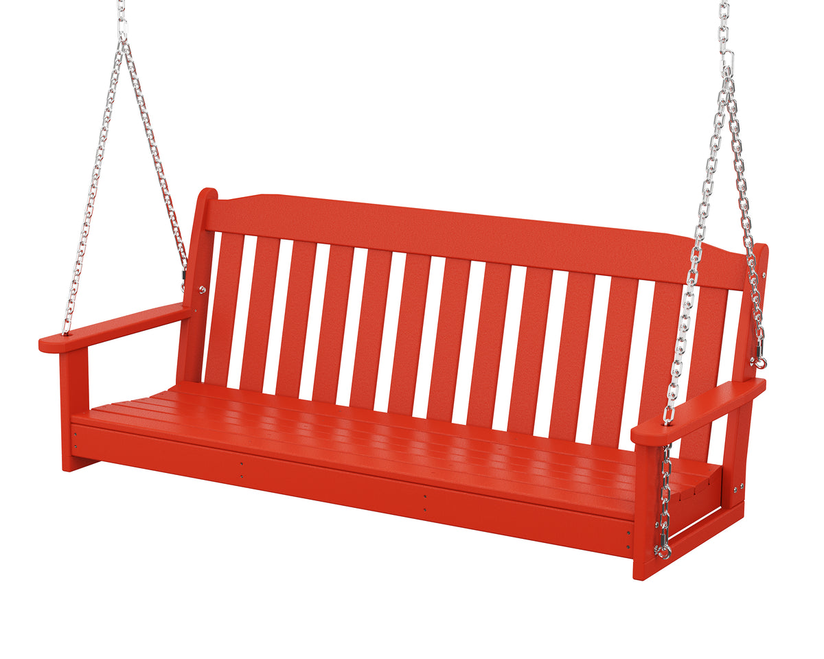 POLYWOOD Country Living 60" Swing in Sunset Red